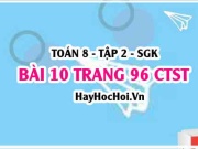 Bài 10 trang 96 Toán 8 Tập 2 Chân trời sáng tạo